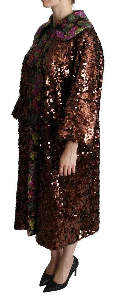 Dolce & Gabbana Multicolor Sequined Long Coat - Arichezz.store