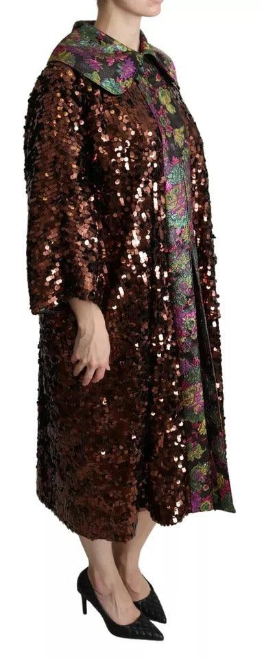 Dolce & Gabbana Multicolor Sequined Long Coat - Arichezz.store