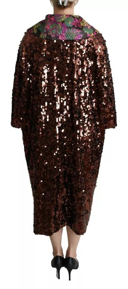 Dolce & Gabbana Multicolor Sequined Long Coat - Arichezz.store