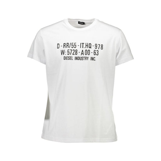 Diesel White Cotton Men T-Shirt - Arichezz.store