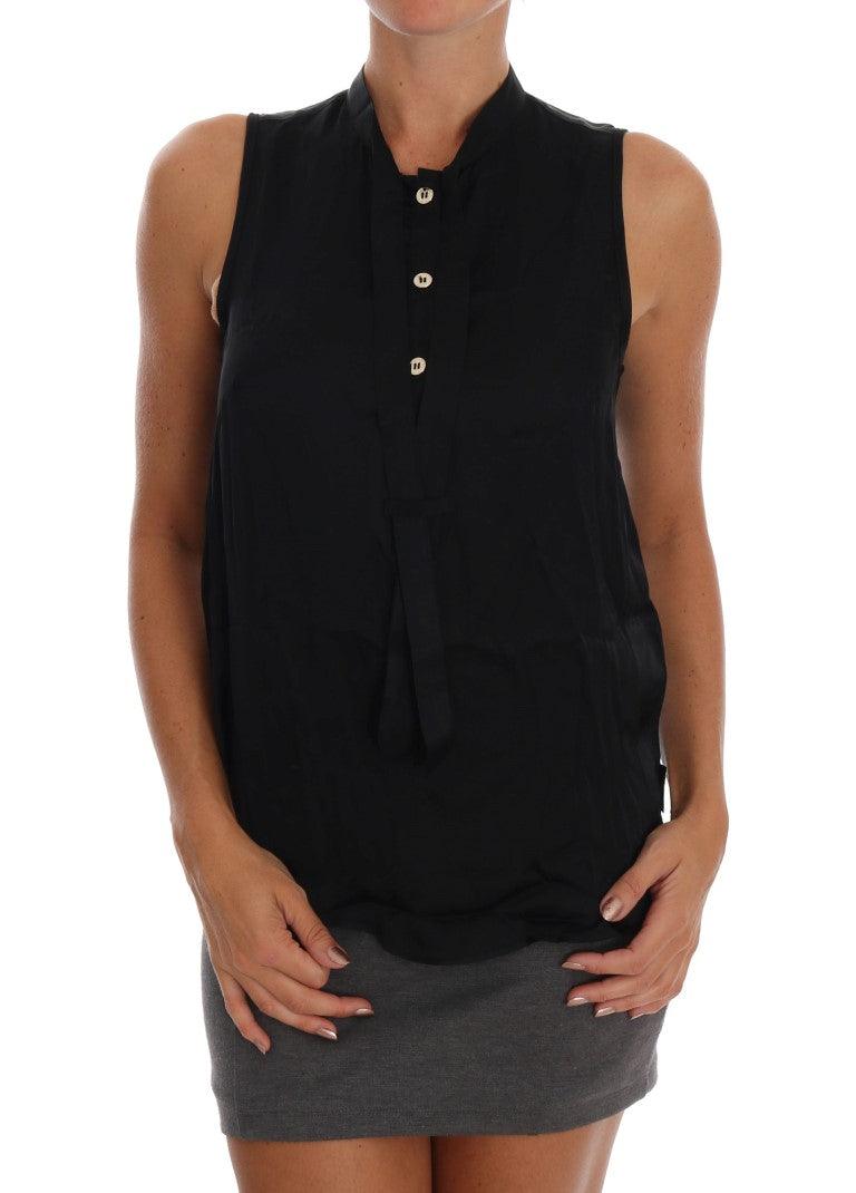 Versace Jeans Chic Sleeveless Black Shirt Blouse - Arichezz.store