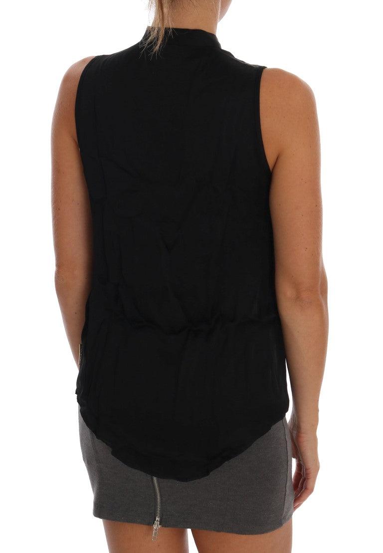 Versace Jeans Chic Sleeveless Black Shirt Blouse - Arichezz.store