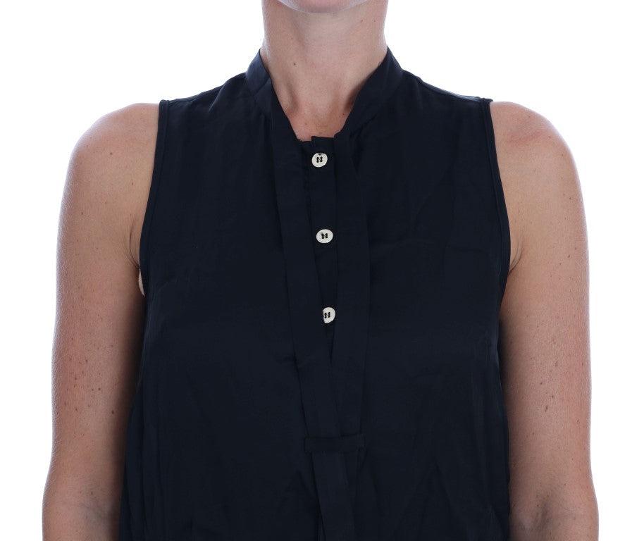 Versace Jeans Chic Sleeveless Black Shirt Blouse - Arichezz.store