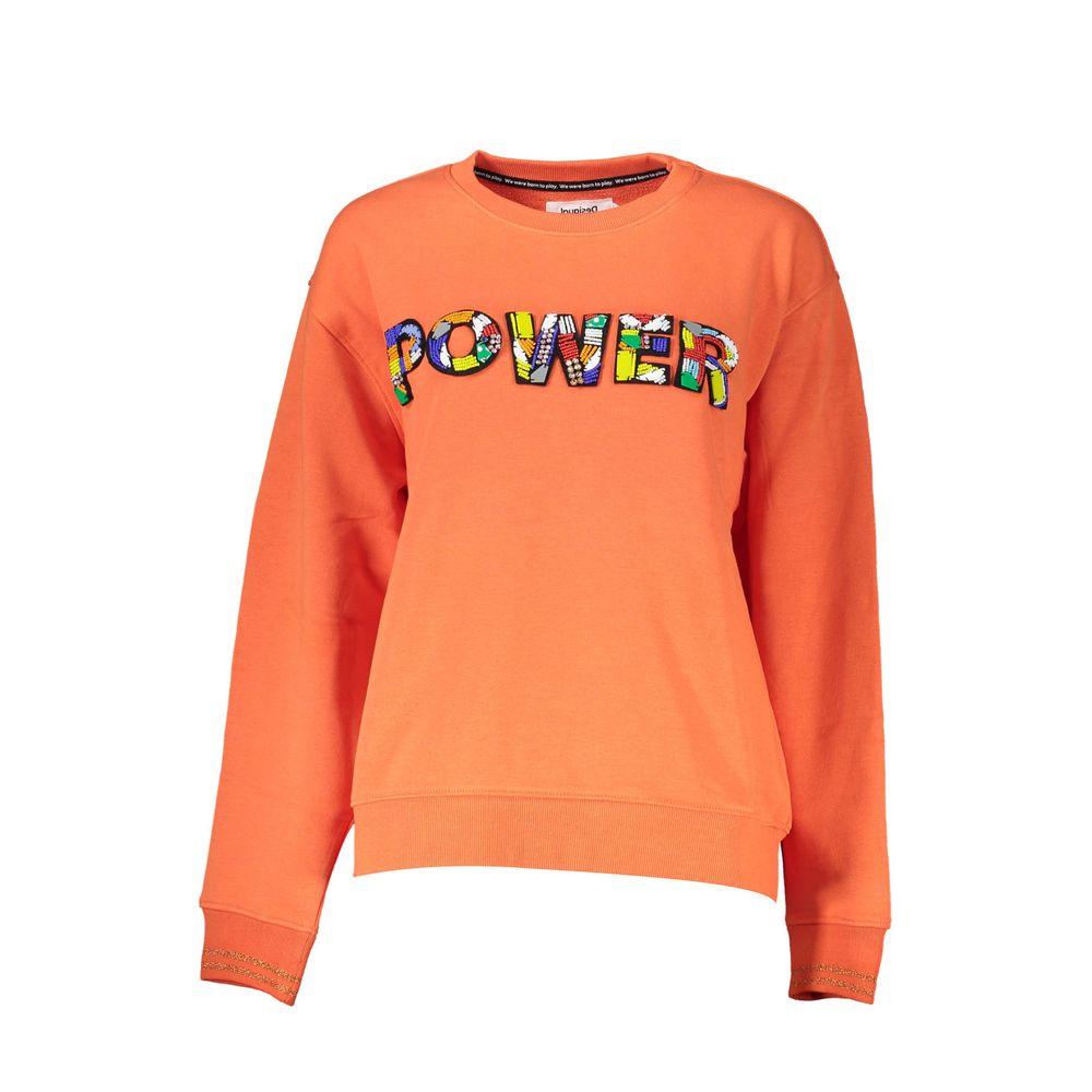 Desigual Orange Cotton Women Sweater - Arichezz.store