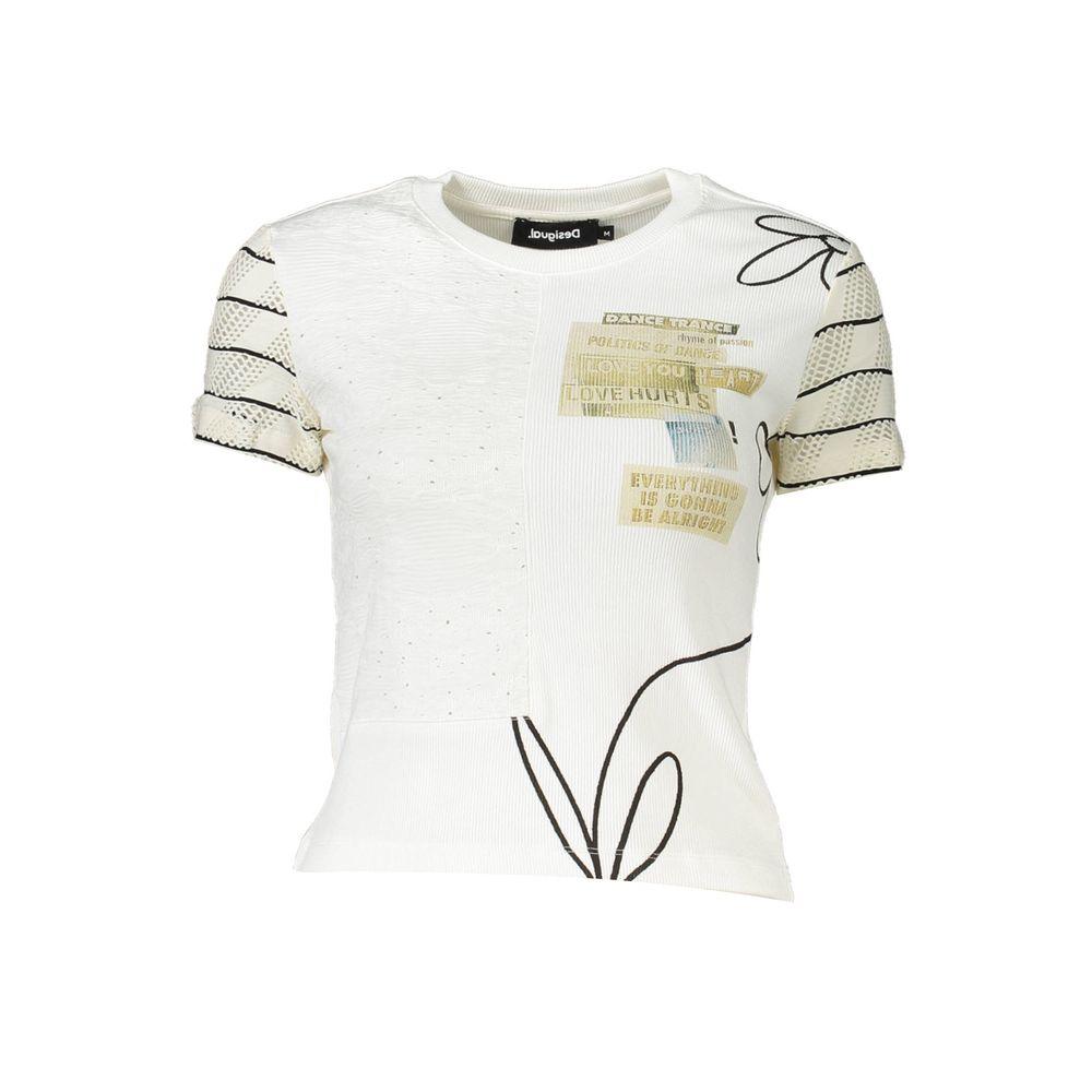 Desigual White Cotton Women Top - Arichezz.store