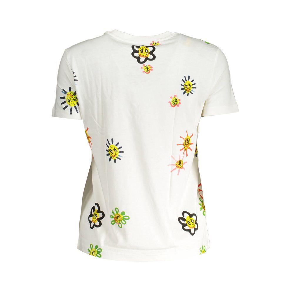 Desigual White Cotton Women T-Shirt - Arichezz.store