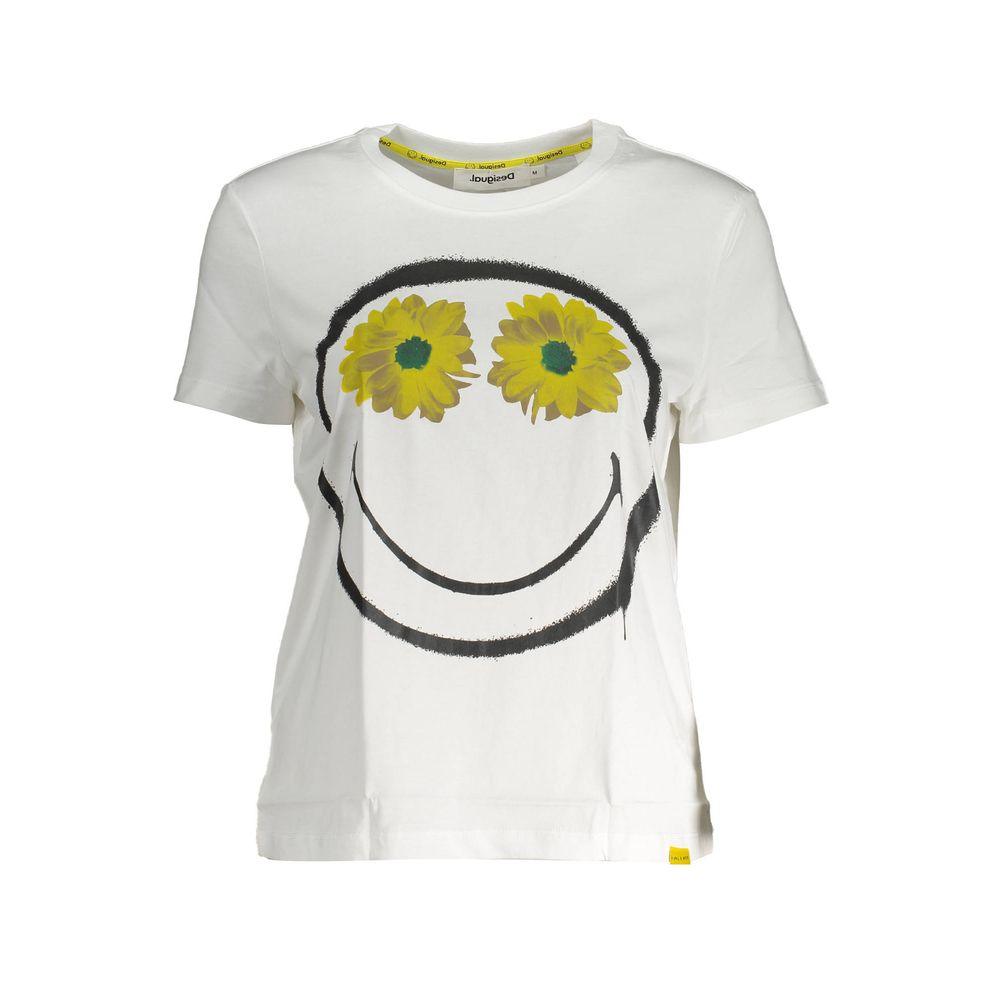 Desigual White Cotton Women Top - Arichezz.store