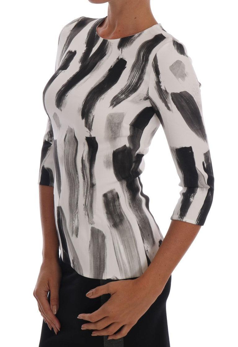 Dolce & Gabbana Elegant Striped Stretch Blouse - Arichezz.store