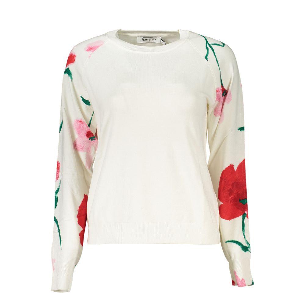 Desigual Elegant Crew Neck Sweater with Contrast Details - Arichezz.store