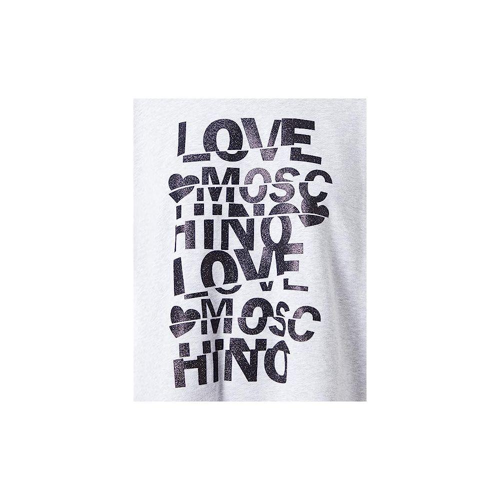 Love Moschino Gray Cotton Women's Oversized Sweatshirt - Arichezz.store