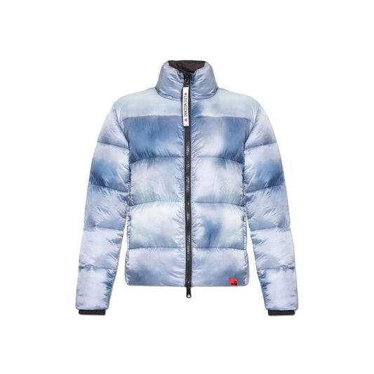 Love Moschino Chic Light Blue Down Jacket with Logo Patch - Arichezz.store