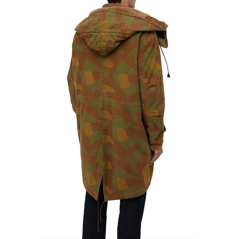 Dsquared² Camo Textured Hooded Parka with Leather Details - Arichezz.store