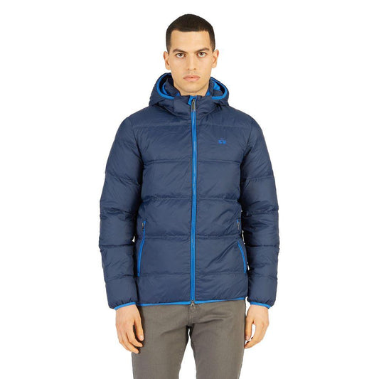 La Martina Blue Nylon Men Jacket - Arichezz.store