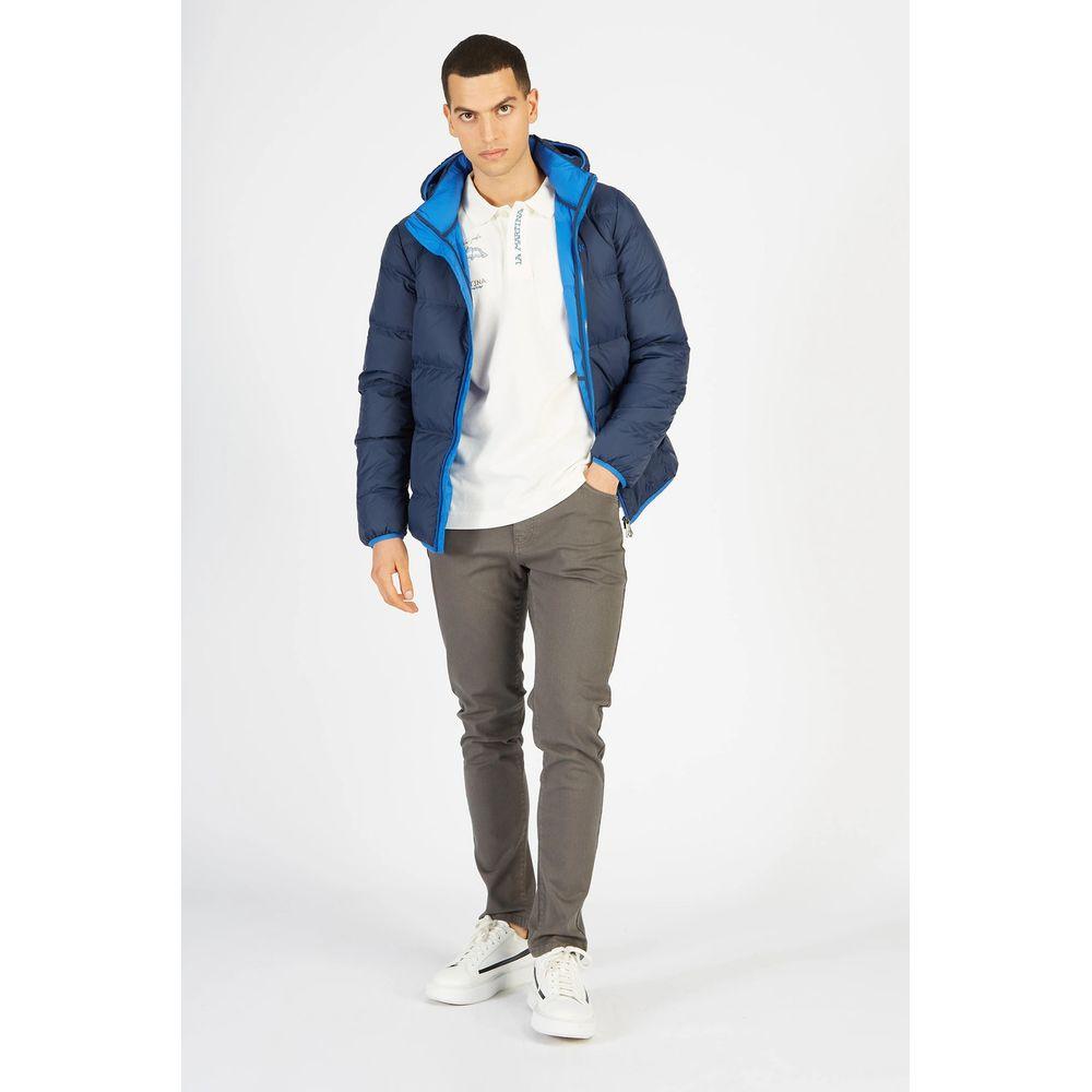 La Martina Blue Nylon Men Jacket - Arichezz.store