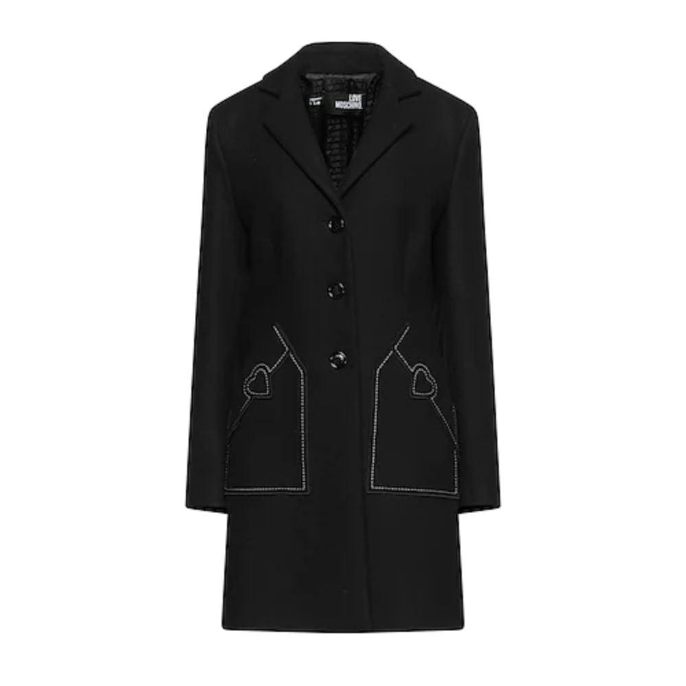 Love Moschino Black Wool Women's Coat - Arichezz.store