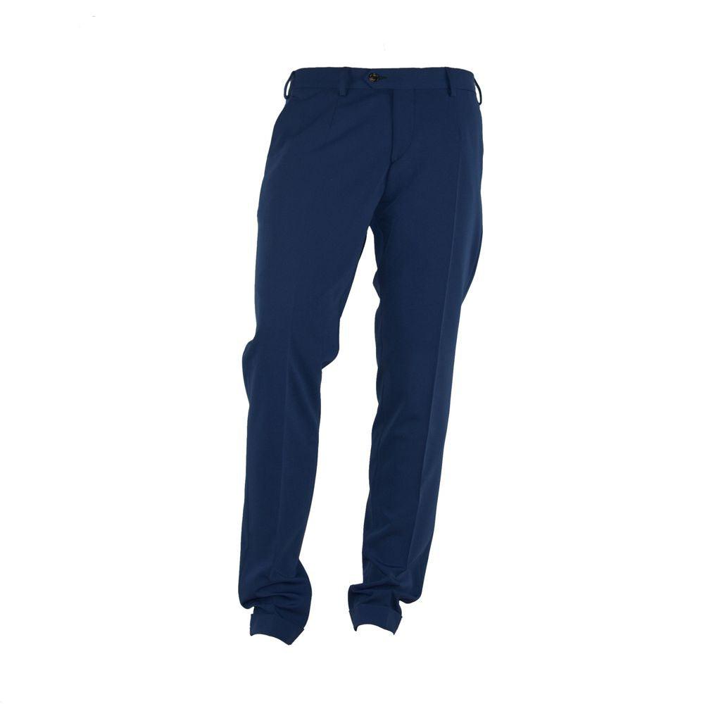 Made in Italy Elegant Blue Trousers for Sophisticated Men - Arichezz.store