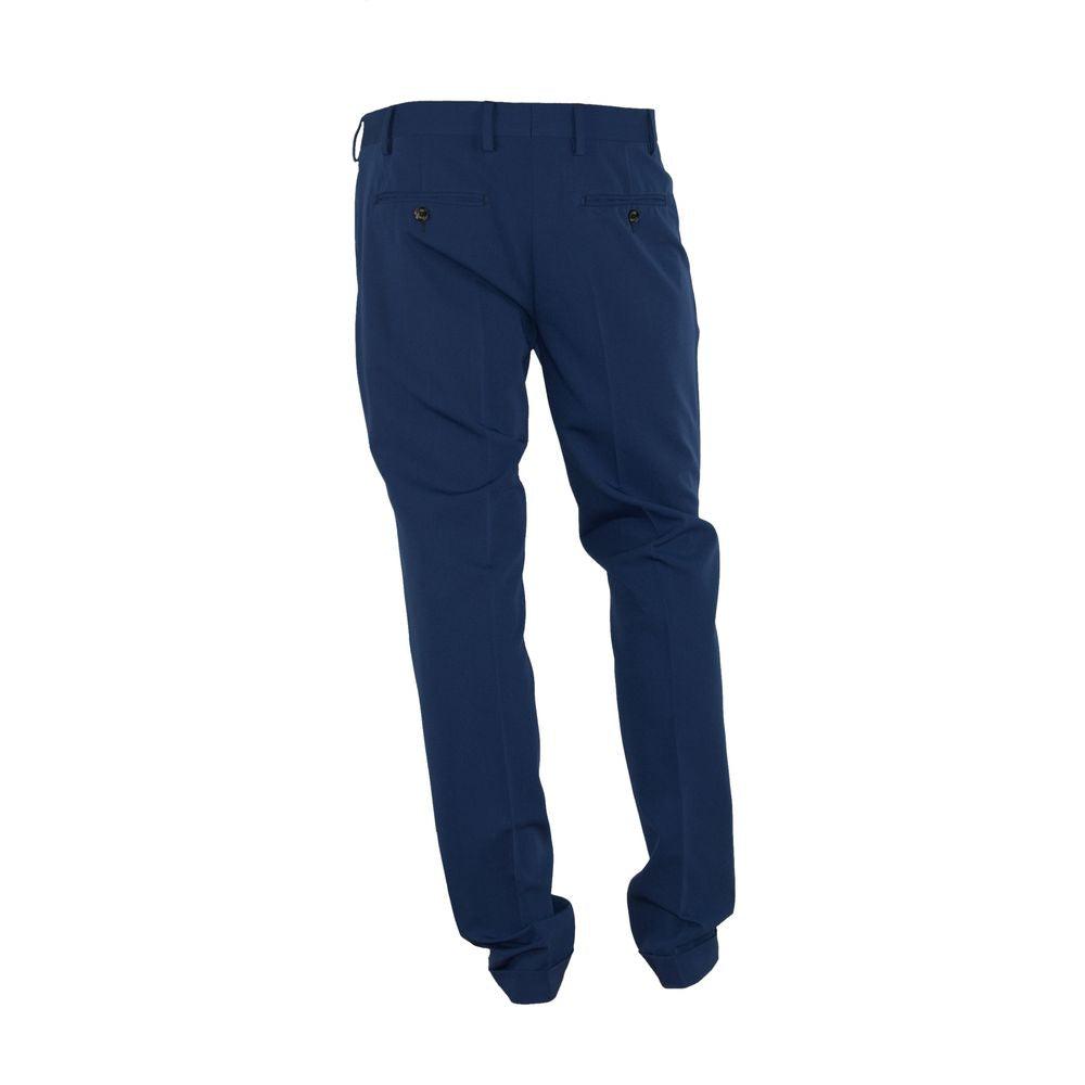 Made in Italy Elegant Blue Trousers for Sophisticated Men - Arichezz.store