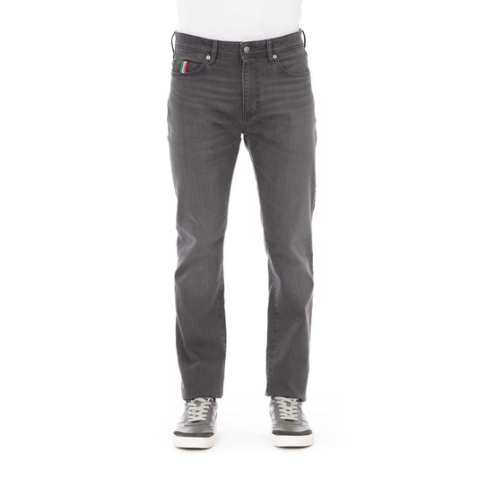 Baldinini Trend Gray Cotton Men Jeans - Arichezz.store