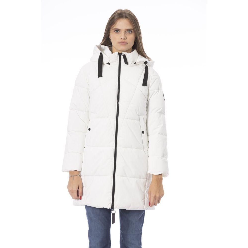 Baldinini Trend Women's White Polyester Down Jacket - Arichezz.store