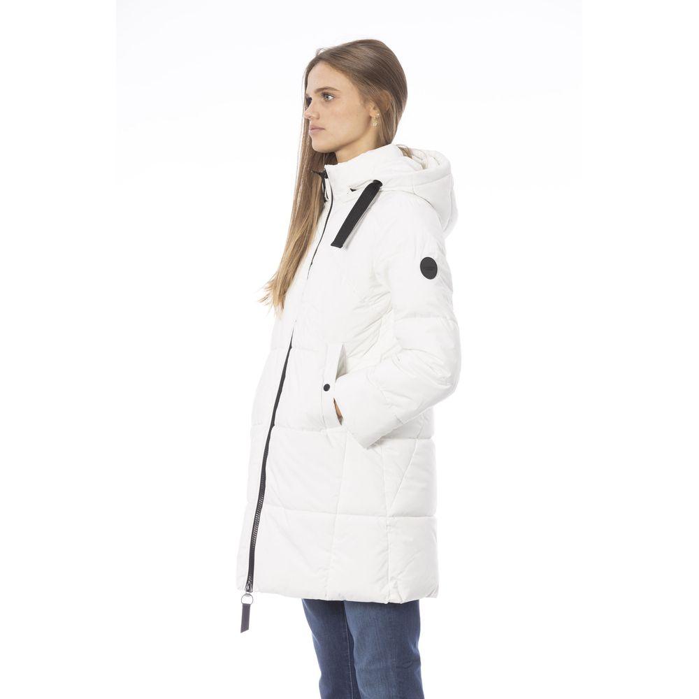 Baldinini Trend Women's White Polyester Down Jacket - Arichezz.store