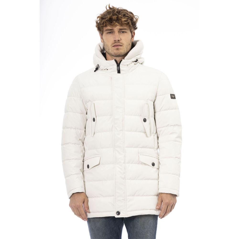 Baldinini Trend White Polyester Men's Jacket - Arichezz.store