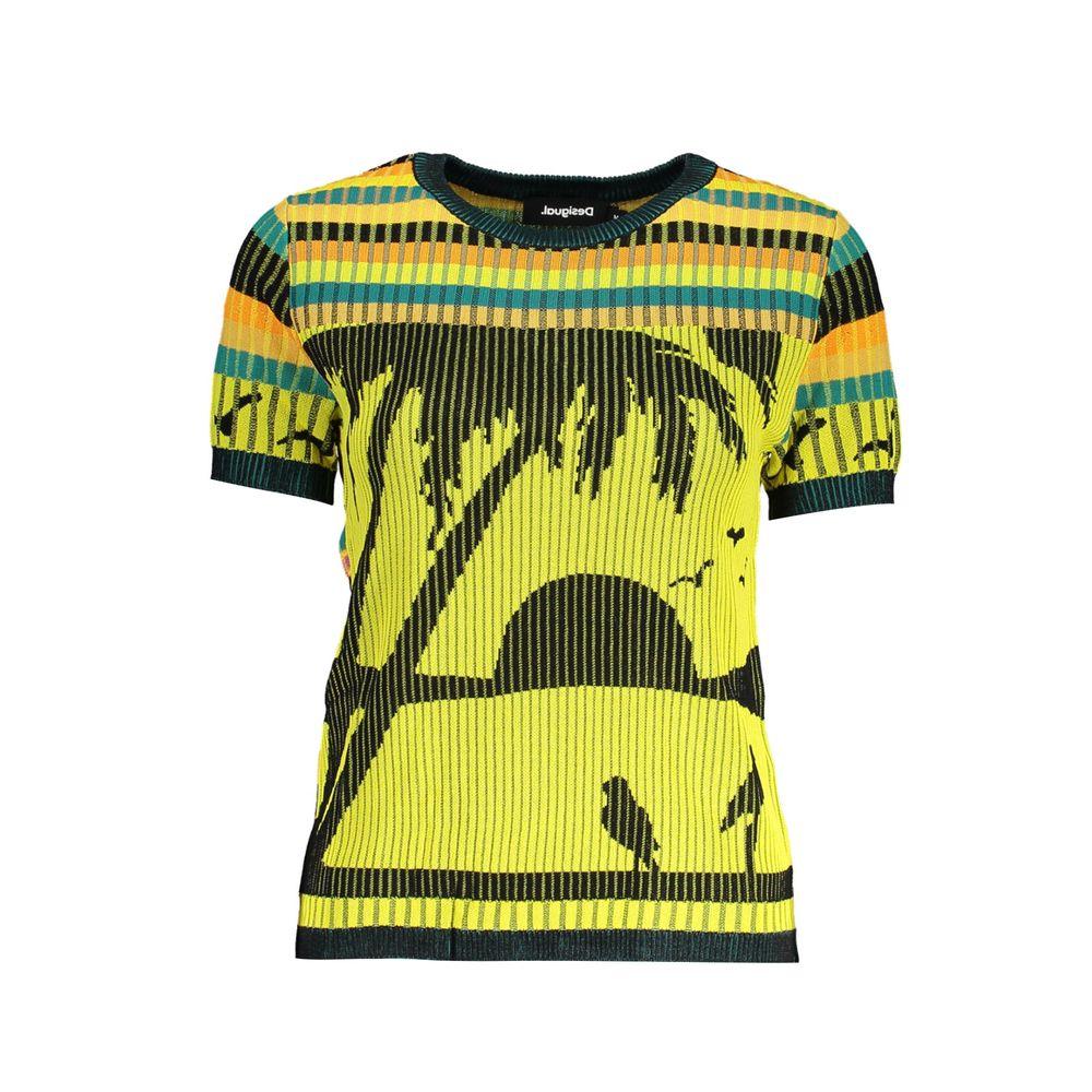 Desigual Yellow Viscose Women Sweater - Arichezz.store