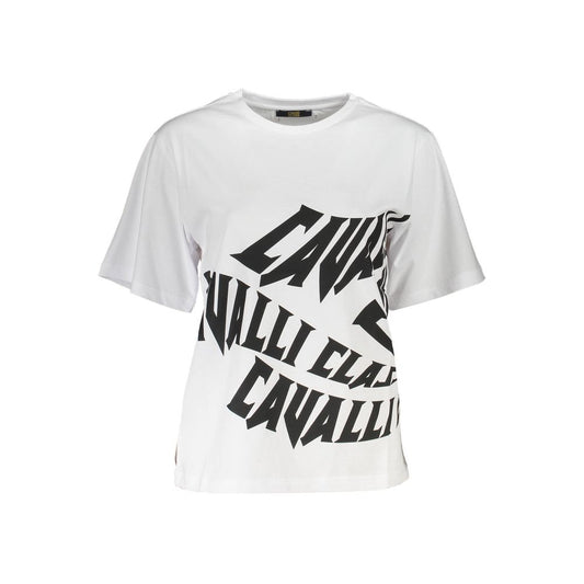 Cavalli Class White Cotton Women T-Shirt - Arichezz.store