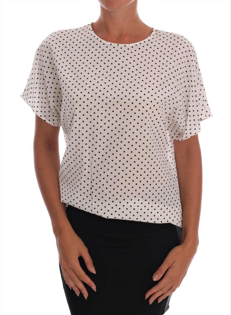 Dolce & Gabbana Chic Polka Dot Silk Blouse - Arichezz.store