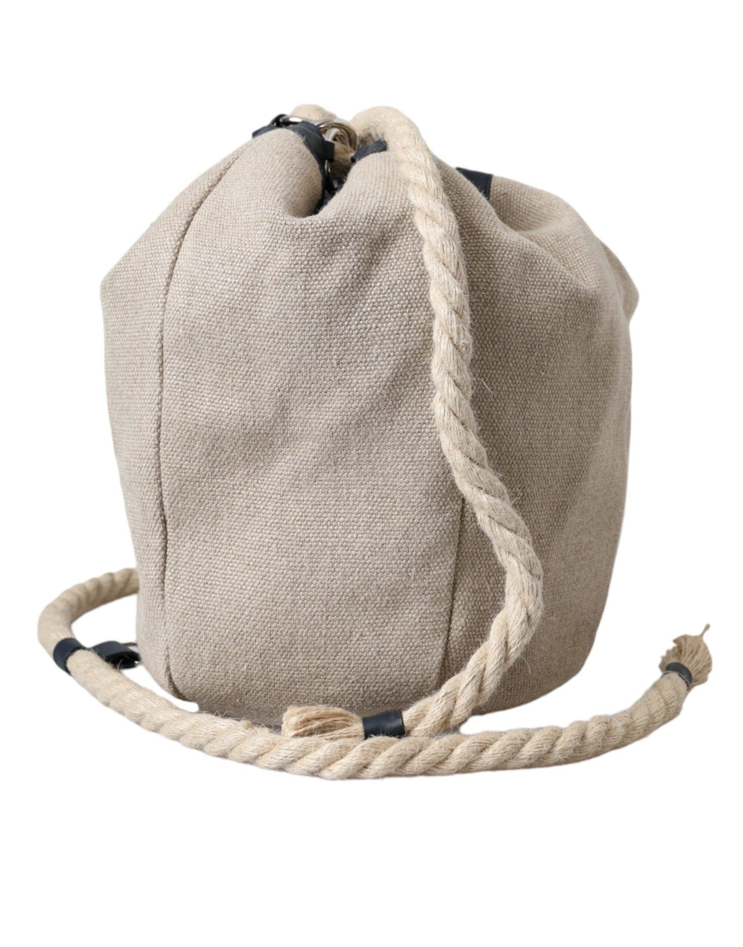 Dolce & Gabbana Beige Canvas Fabric Bucket Sack Pouch Purse Bag - Arichezz.store