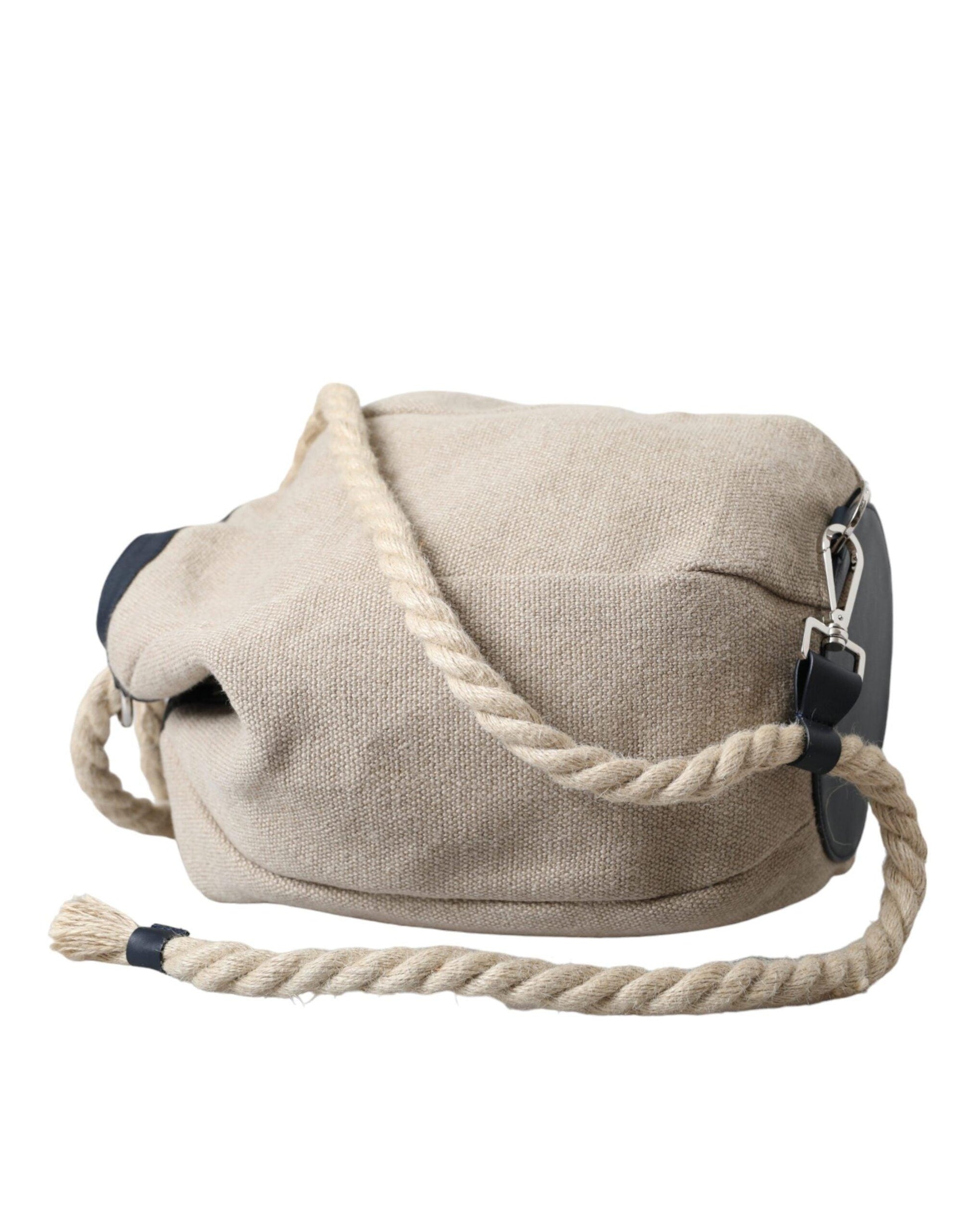 Dolce & Gabbana Beige Canvas Fabric Bucket Sack Pouch Purse Bag - Arichezz.store