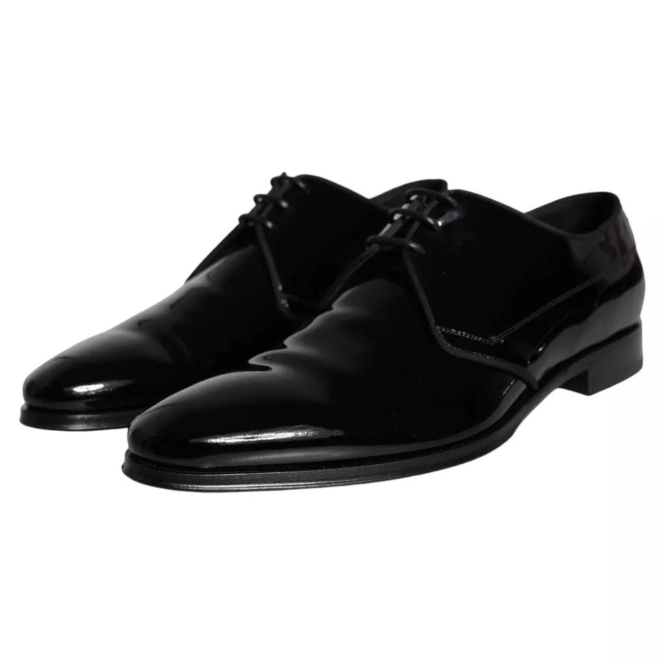 Dolce & Gabbana Black Calfskin Leather Derby Men Dress Shoes - Arichezz.store