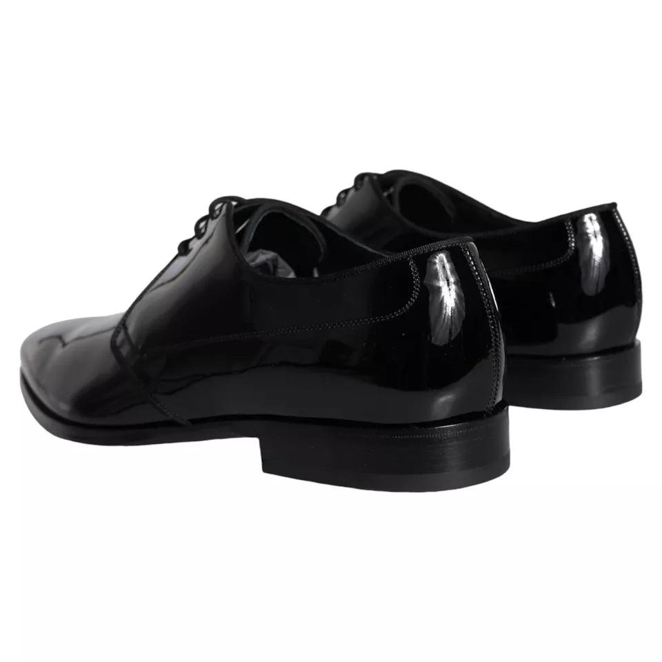 Dolce & Gabbana Black Calfskin Leather Derby Men Dress Shoes - Arichezz.store