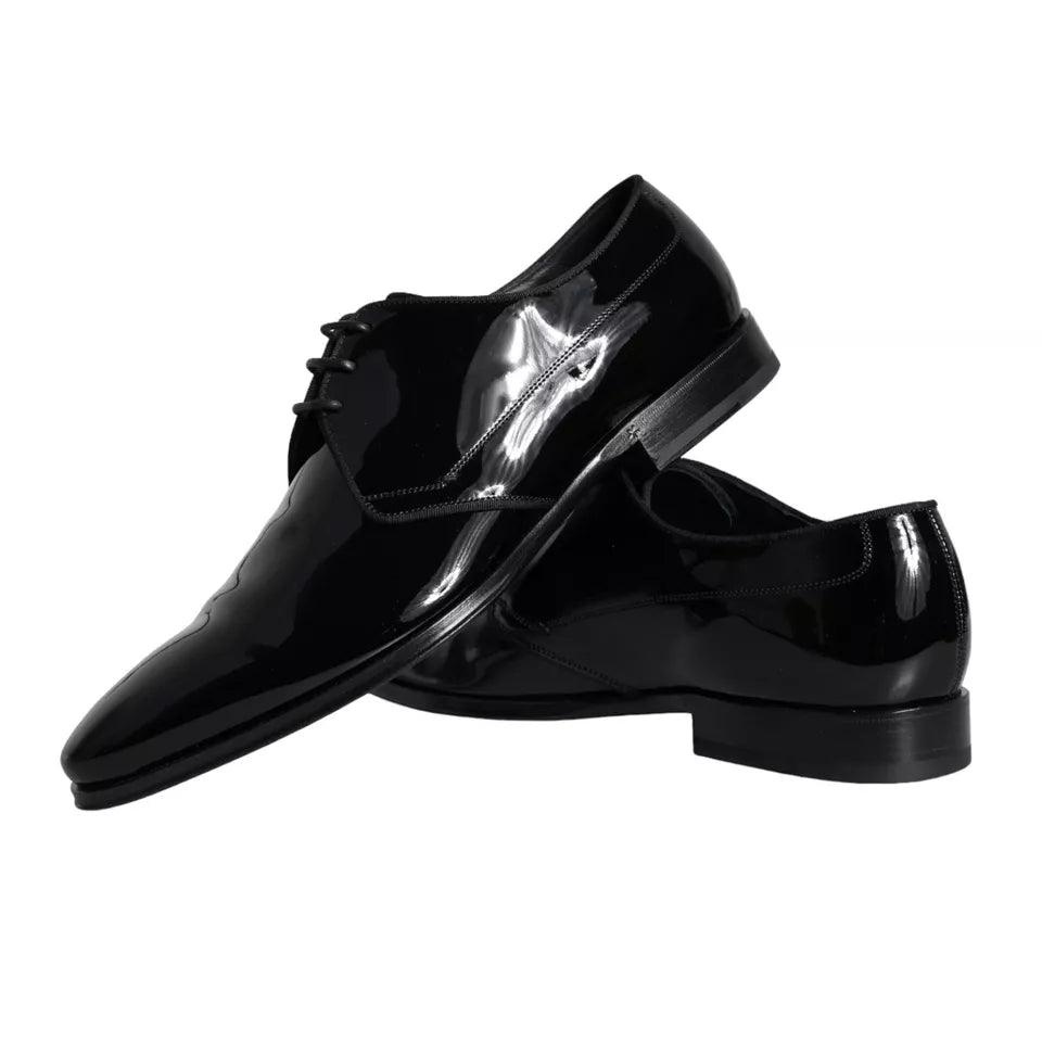 Dolce & Gabbana Black Calfskin Leather Derby Men Dress Shoes - Arichezz.store