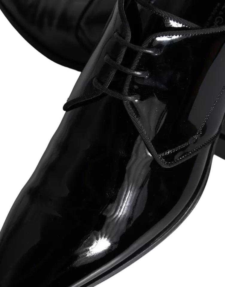 Dolce & Gabbana Black Calfskin Leather Derby Men Dress Shoes - Arichezz.store