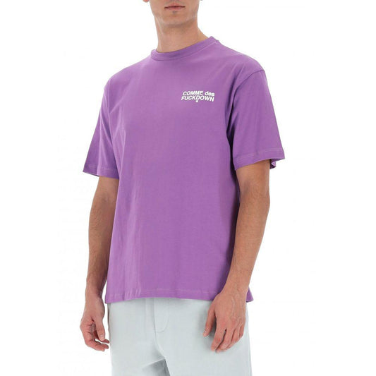 Comme Des Fuckdown Purple Cotton Men's T-Shirt