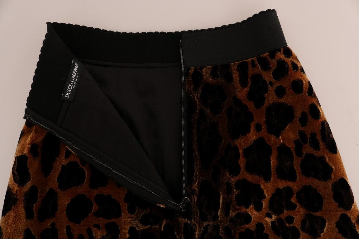 Dolce & Gabbana Elegant Leopard Print A-Line Skirt - Arichezz.store