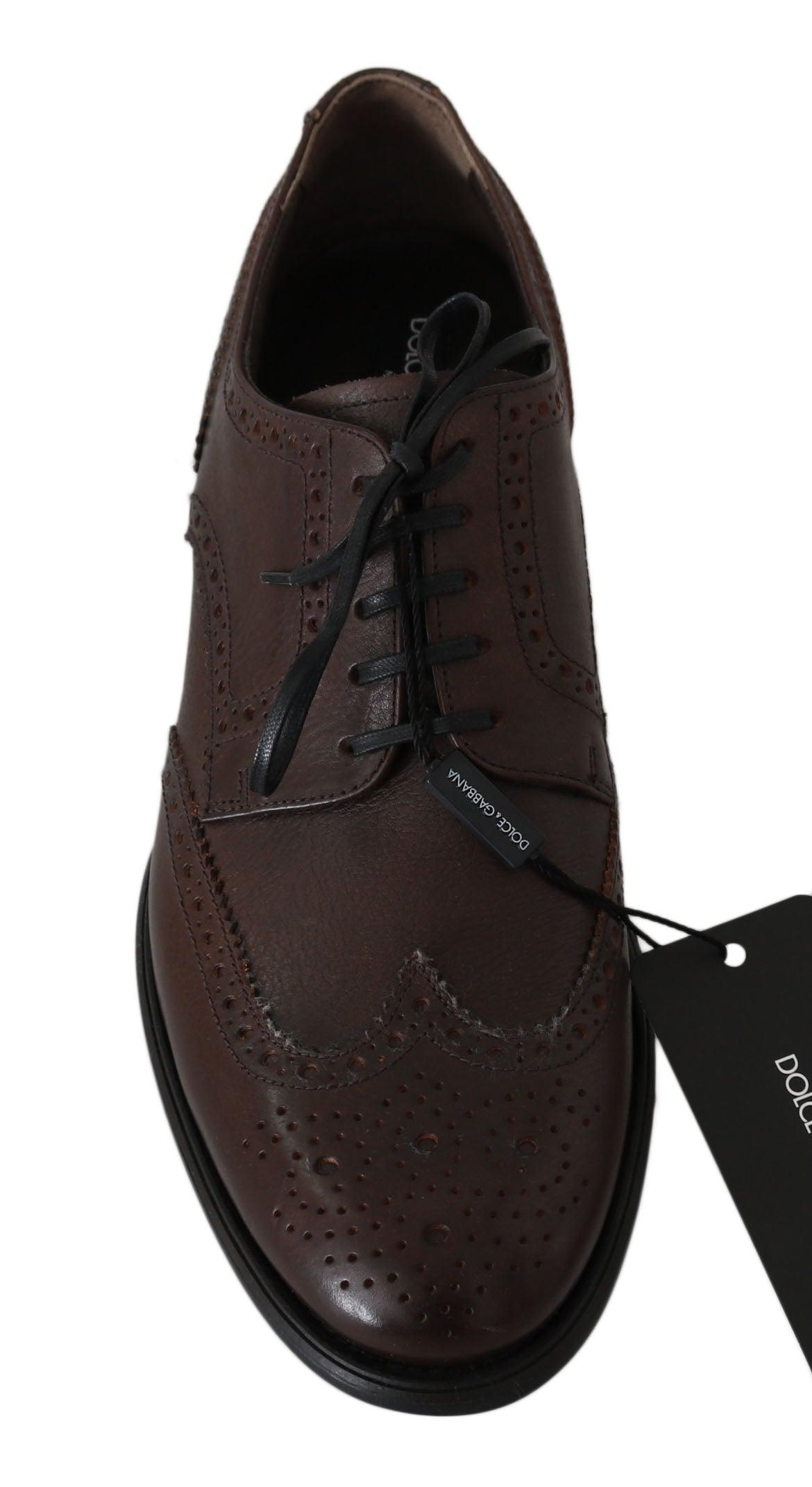 Dolce & Gabbana Elegant Brown Leather Derby Brogues - Arichezz.store