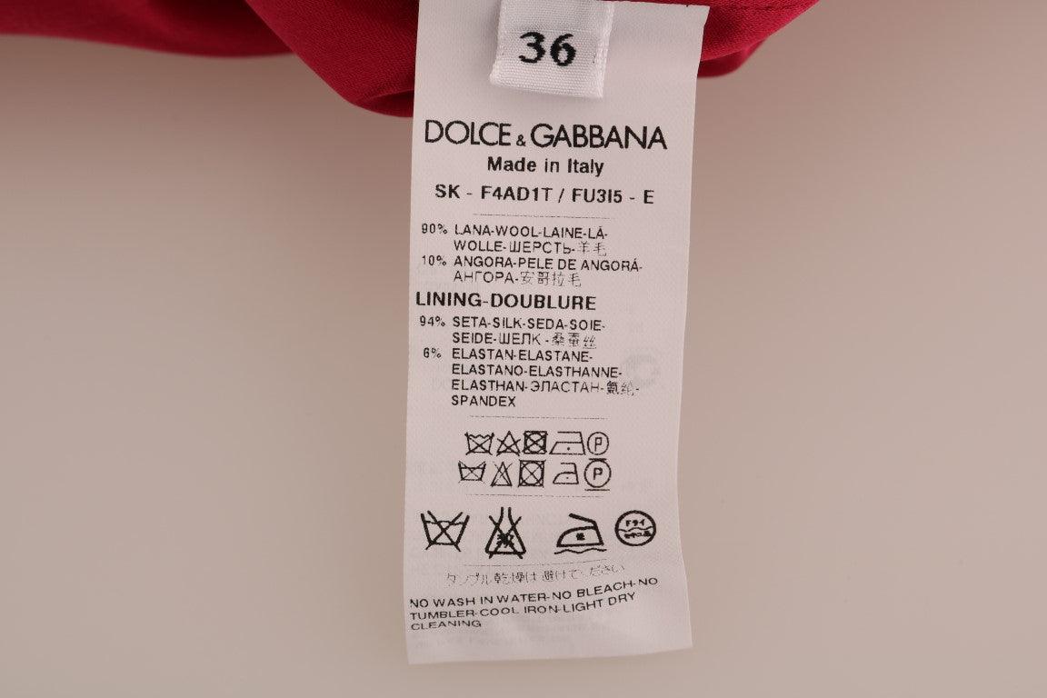 Dolce & Gabbana Elegant Pink Wool A-Line Knee-Length Skirt - Arichezz.store