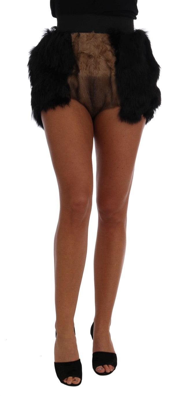 Dolce & Gabbana Exquisite Black Mink Fur Mini Shorts - Arichezz.store