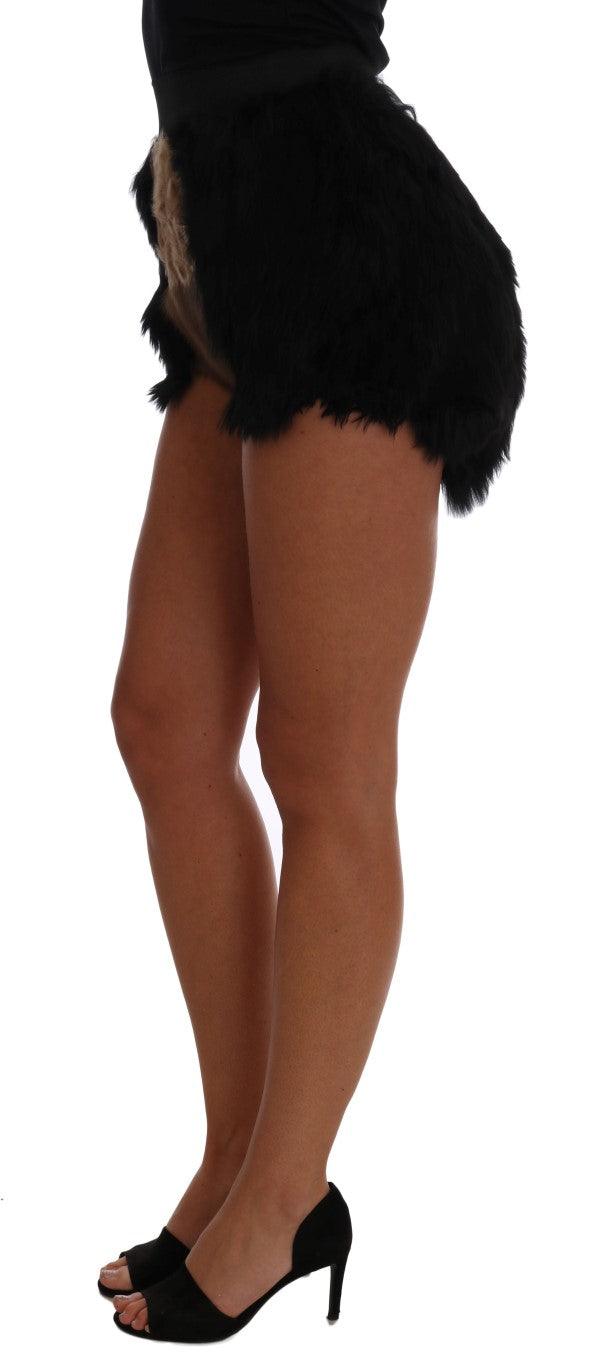 Dolce & Gabbana Exquisite Black Mink Fur Mini Shorts - Arichezz.store