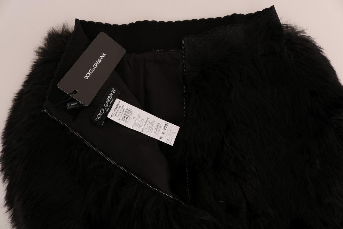 Dolce & Gabbana Exquisite Black Mink Fur Mini Shorts - Arichezz.store