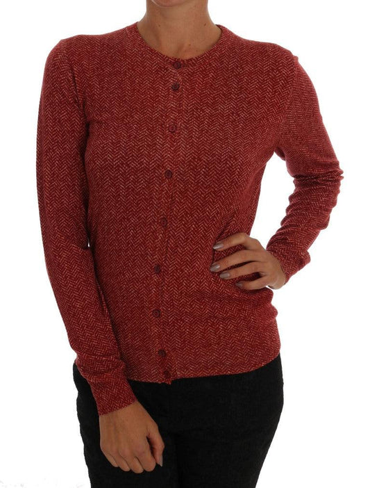 Dolce & Gabbana Red Wool Cardigan Sweater - Arichezz.store