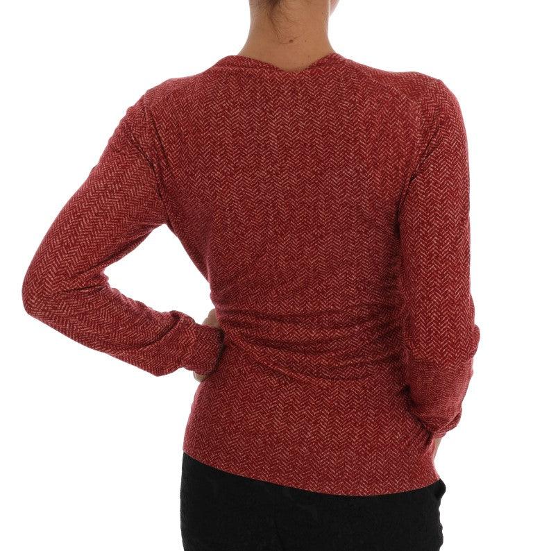 Dolce & Gabbana Red Wool Cardigan Sweater - Arichezz.store