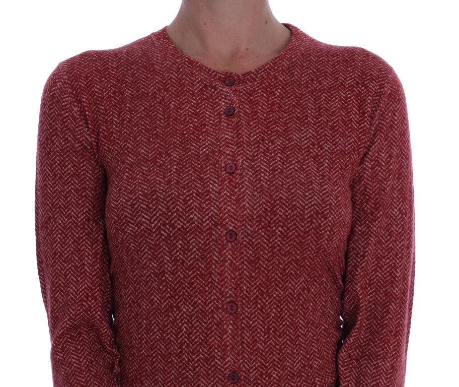 Dolce & Gabbana Red Wool Cardigan Sweater - Arichezz.store