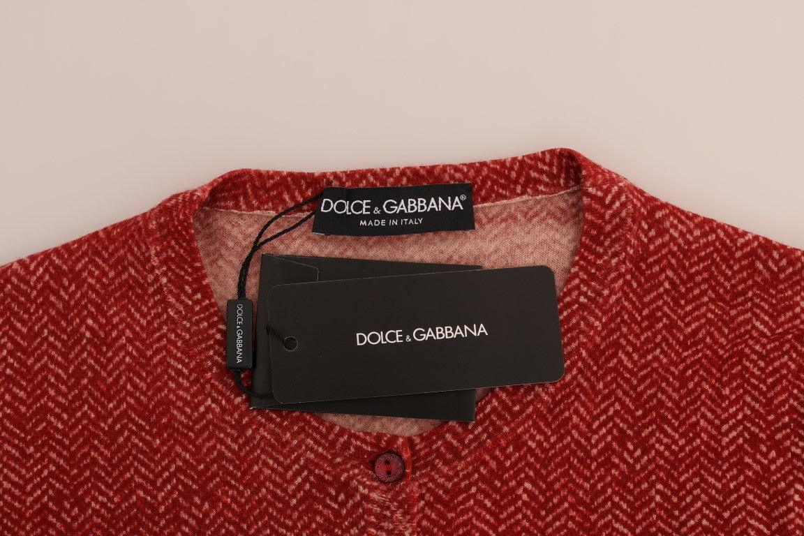 Dolce & Gabbana Red Wool Cardigan Sweater - Arichezz.store