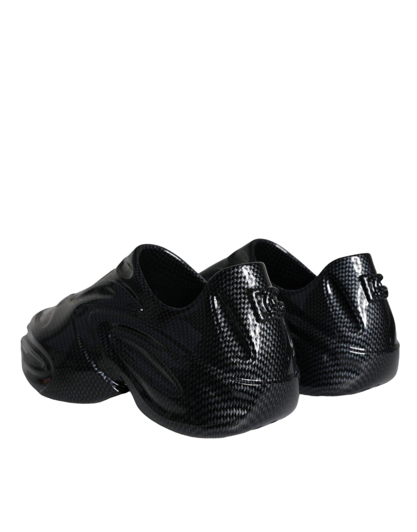 Dolce & Gabbana Black Foiled Rubber Toy Low Top Men Sneakers Shoes - Arichezz.store