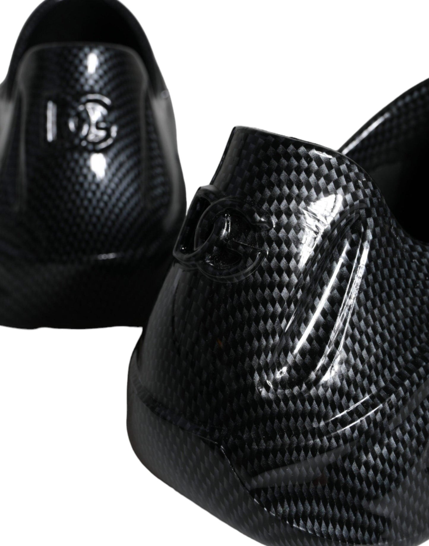 Dolce & Gabbana Black Foiled Rubber Toy Low Top Men Sneakers Shoes - Arichezz.store