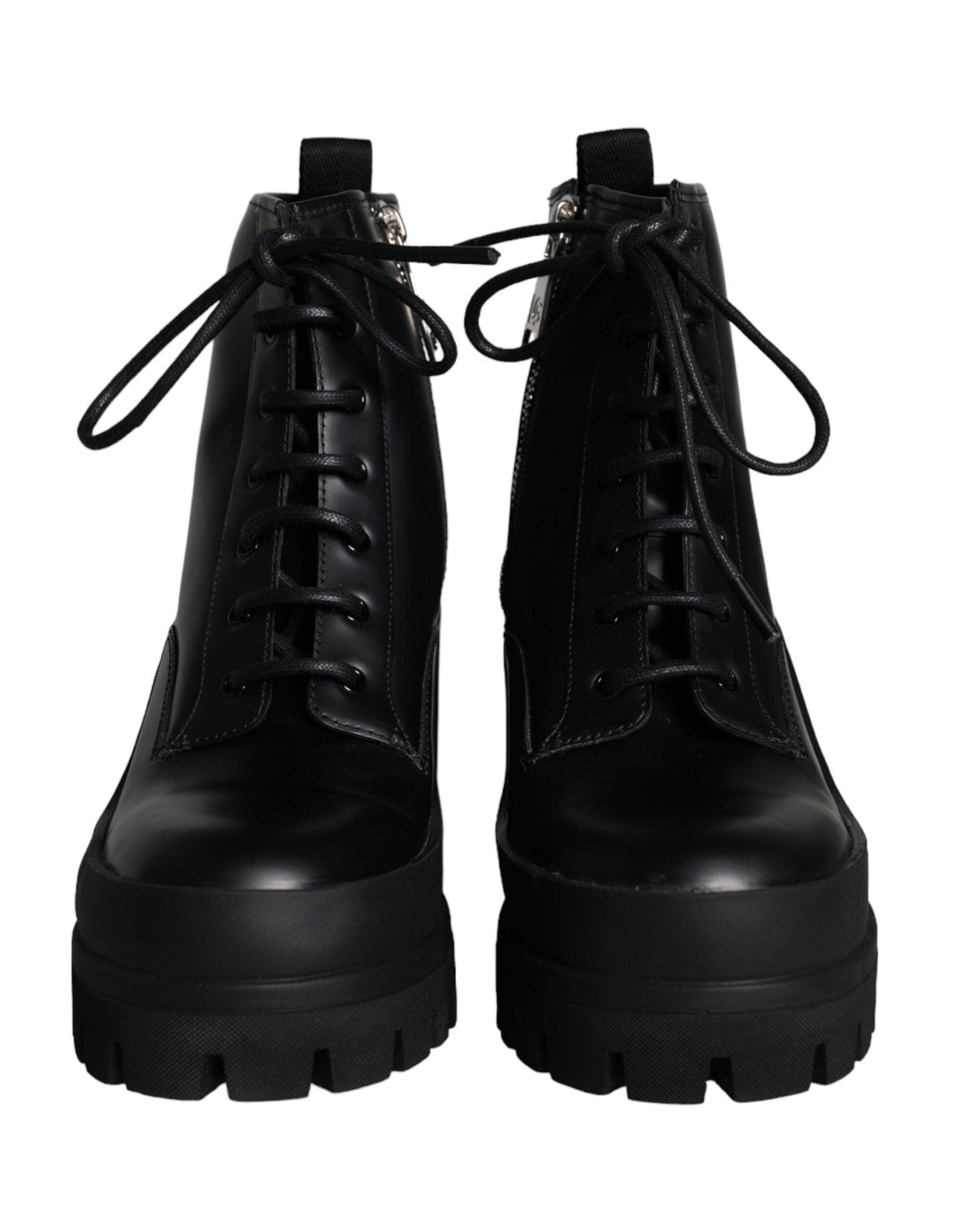 Dolce & Gabbana Black Lace Up Trekking Ankle Boots Men Shoes - Arichezz.store