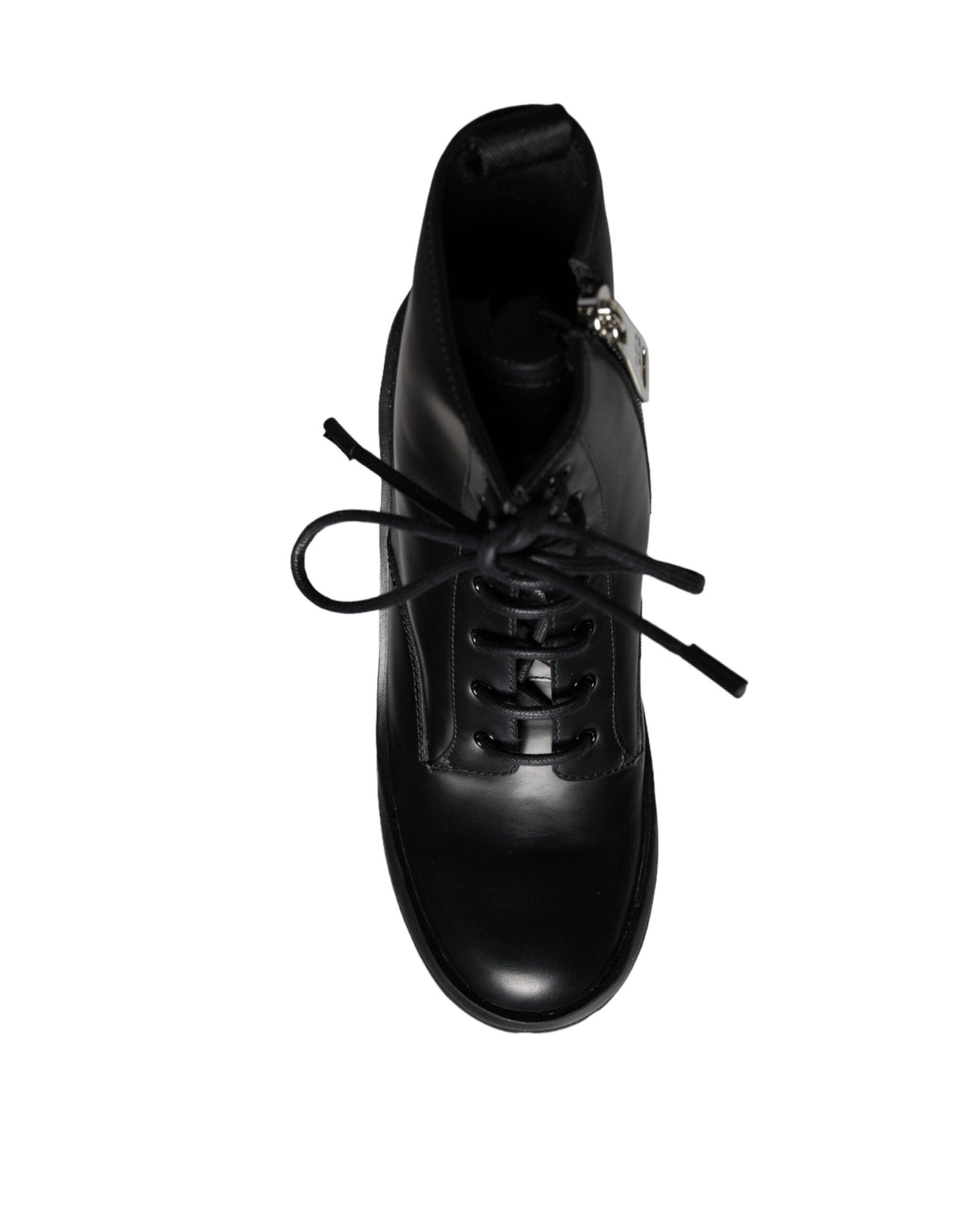 Dolce & Gabbana Black Lace Up Trekking Ankle Boots Men Shoes - Arichezz.store