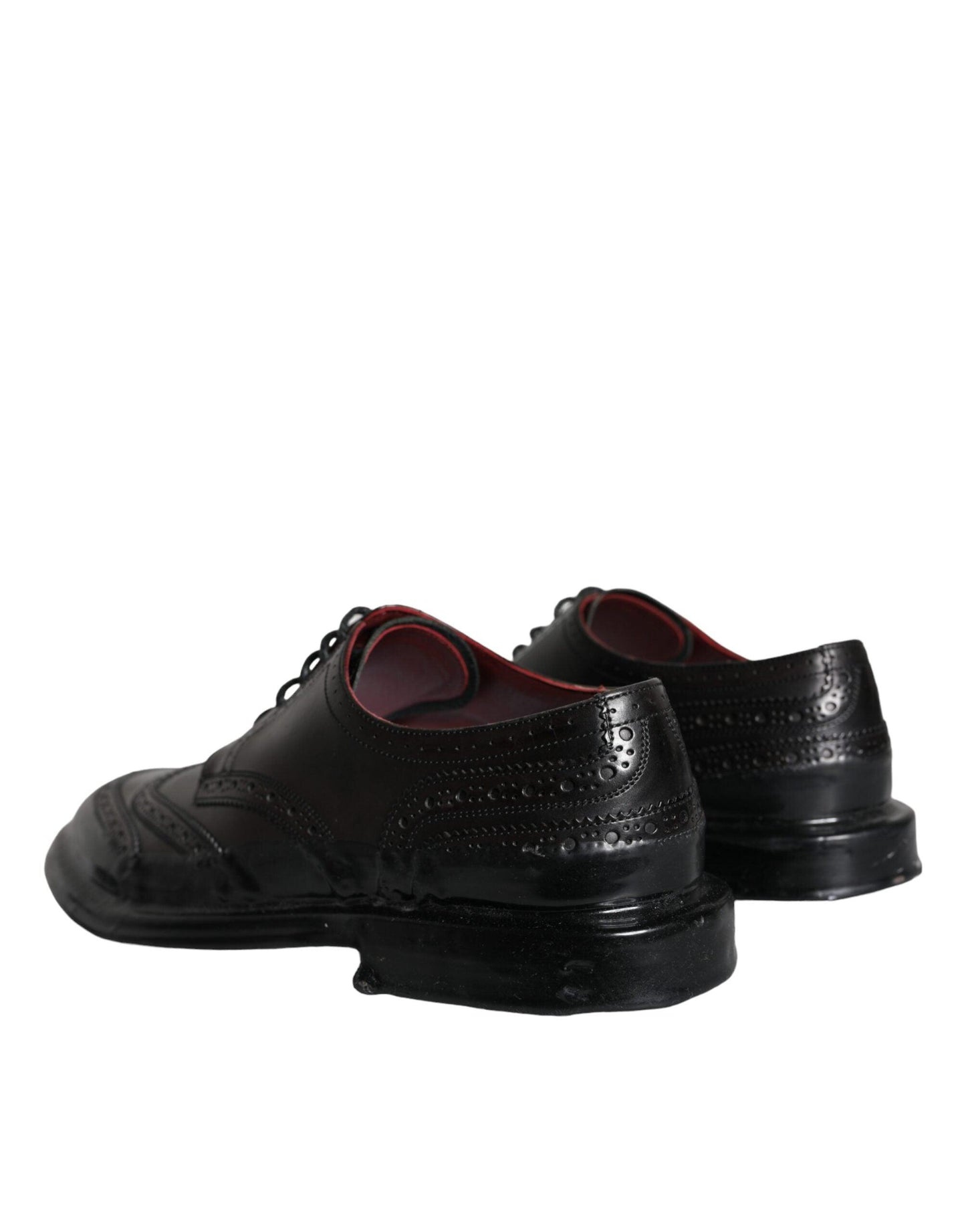 Dolce & Gabbana Black Leather Oxford Wingtip Formal Men Shoes - Arichezz.store